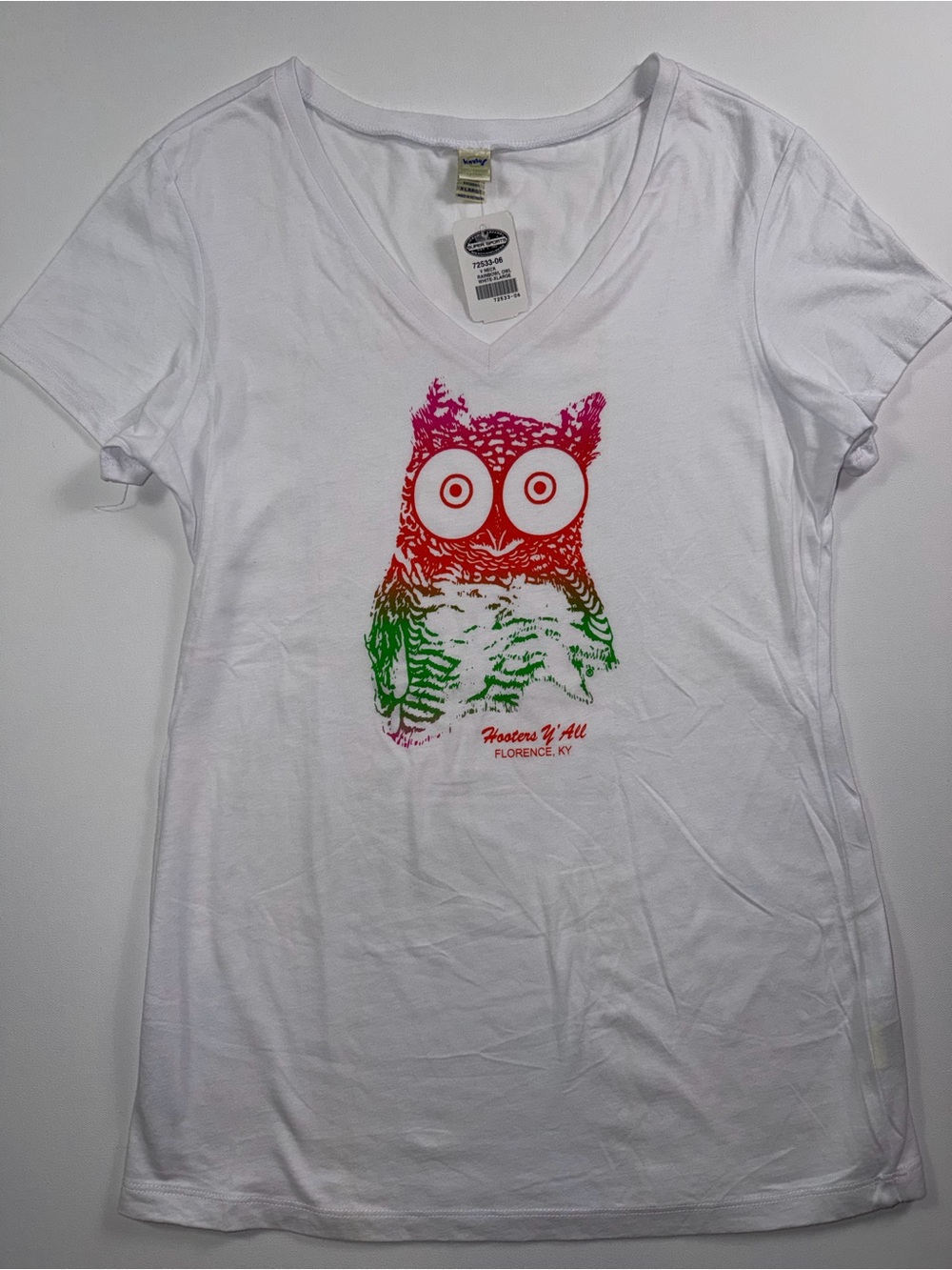 Hooters Y’All Rainbow Owl Shirt XL L NWT Florence KY Y2K Style Graphic Tee